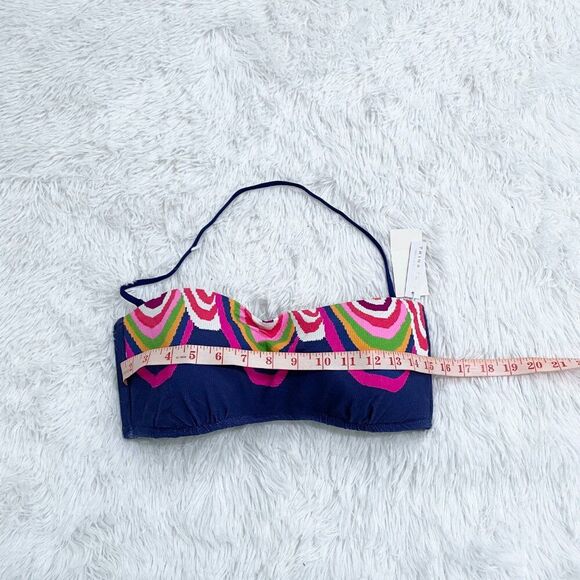 Women Trina Turk ULTRAMARINE Rainbow Swirl Textured Bandeau Bikini Swim Size 12 - Picture 4 of 13